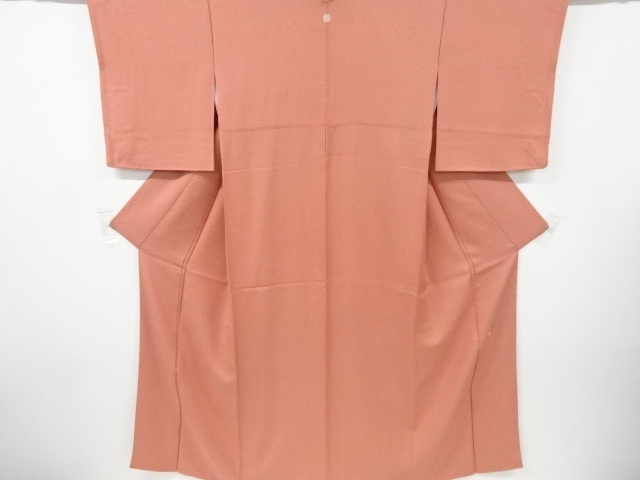 織柄一つ紋色無地着物